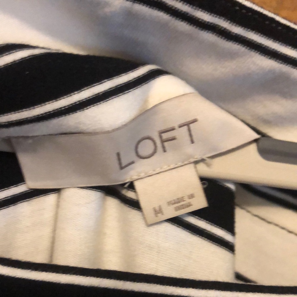 LOFT Monochrome Striped Blouse
